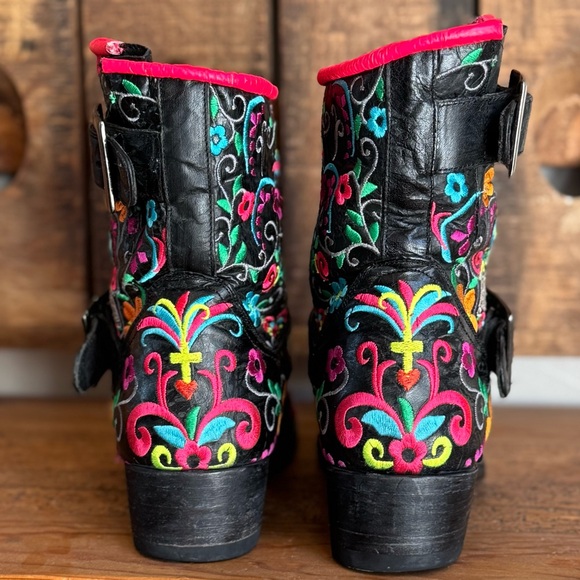 OLD GRINGO Klak Sugar Skull Biker Boots Size 9 - Picture 3 of 6